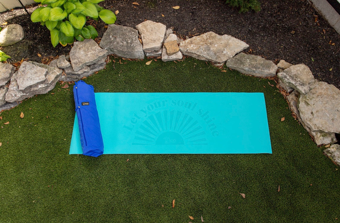 Teal Yoga Mat & Purple Bag